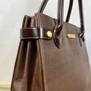 BURBERRY Vintage Haymarket Check Shadow Horse Brown Tote