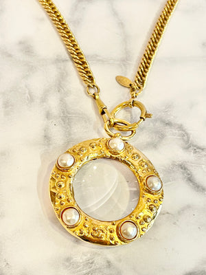 CHANEL Vintage Magnifying Glass Necklace