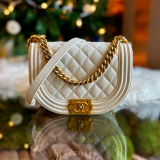 CHANEL White Caviar Messenger Bag