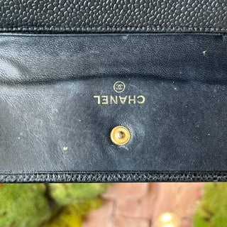 CHANEL Timeless Compact Card Black Caviar Leather Wallet