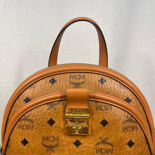 MCM Visetos Small Cognac Anna Backpack