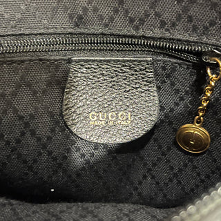 GUCCI Vintage Mini Black Suede Bamboo Top Handle Bag