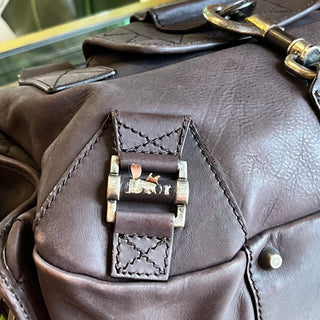 DIOR Rebelle Brown Leather Satchel Bag