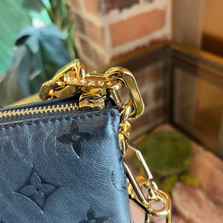 LOUIS VUITTON Coussin PM Black Monogram Embossed Leather Shoulder Bag