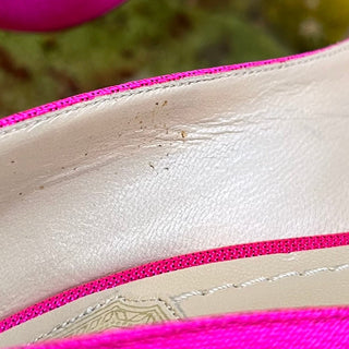 DIOR Hot Pink Canvas Peep Toe Heels SZ 38 (US 8)