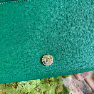 TORY BURCH Green Saffiano Leather Crossbody