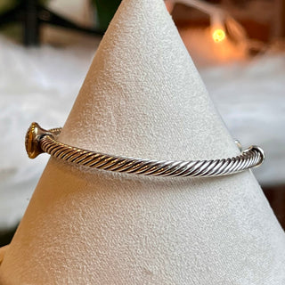 DAVID YURMAN Pave Diamond Square Cable Cuff Bracelet