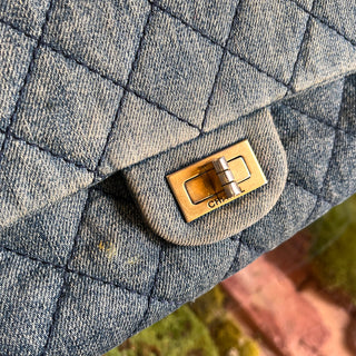 CHANEL 2.55 Reissue 226 Flap Blue Denim Shoulder Bag