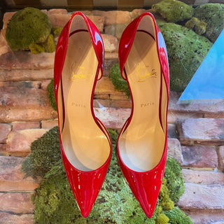 CHRISTIAN LOUBOUTIN Iriza 100 Patent Leather Red Pumps SZ 39 (US 9)
