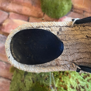 GUCCI Black Matelasse Nappa Leather Marmont Espadrilles SZ 38 (US 8)