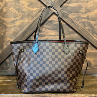LOUIS VUITTON Neverfull MM Damier Ebene Brown Canvas Tote Bag