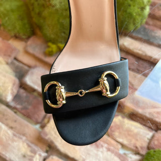 GUCCI Horsebit Black Leather Heels SZ 37 (US 7)