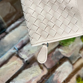 BOTTEGA VENETA Pink Intreccciato Woven Wallet