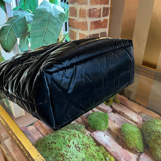 SAINT LAURENT Maxi Shopping Black Silktech Tote