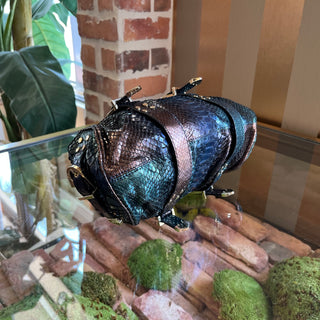 VERSACE Python Multicolor Medusa Frame Top Handle Bag