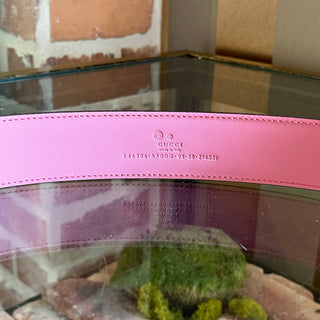 GUCCI Pink Smooth Leather Interlocking G Belt 95/38(10US)