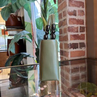CHRISTIAN DIOR Malice Green Vintage Patent Leather Tote