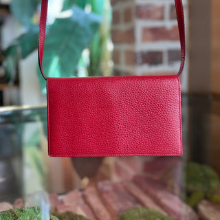 GUCCI Swing Red Dollar Calfskin Wallet On Strap Crossbody Bag