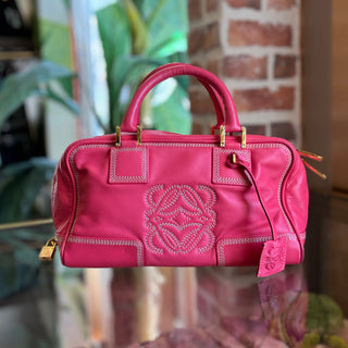 LOEWE Amazona 28 Pink Calfskin Satchel Bag