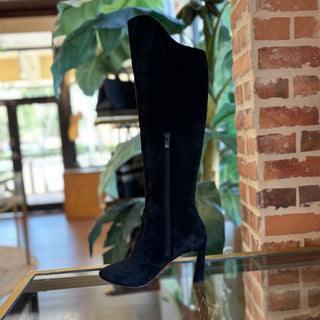 LOUBOUTIN Miss Z Botta 100 Suede Knee-High Boots 37.5