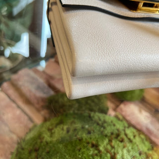 VALENTINO GARAVANI Buffalo VRing Small White Grained Calfskin Crossbody