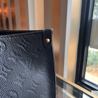 LOUIS VUITTON OntheGo GM Black Empreinte Leather Tote Bag