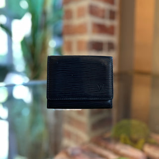 LOUIS VUITTON Black Epi Leather Card Wallet
