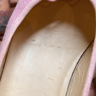 CHANEL Cap Toe Pink Canvas Flats SZ 39 (US 9)