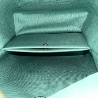 GUCCI Small Light Blue Patent GG Emblem Bucket Bag