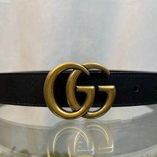 GUCCI Marmont Gold Bucket  Black Belt  85/34