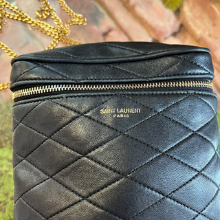 SAINT LAURENT Mini Carré-Quilt Matelassé Binocular Vanity Bag