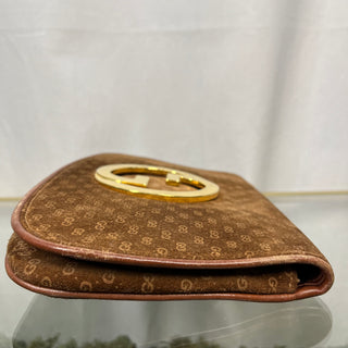 GUCCI Vintage Blondie GG Suede Monogram Clutch