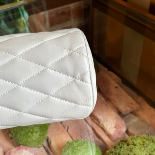 SAINT LAURENT Sade Mini Barrel Tube Quilted Smooth Leather Shoulder Bag
