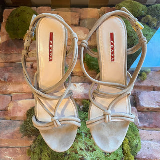PRADA Beige Suede Slingback Espadrille Sandals SZ 39 (US 9)