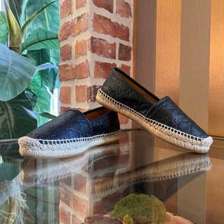 GUCCI Guccissima Black Leather Espadrilles SZ 37.5 (US 7.5)