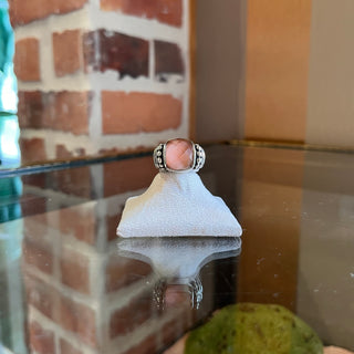 LAGOS Vintage Pink Quartz Sterling Silver Caviar Ring
