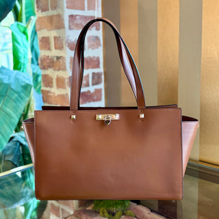 VALENTINO Brown Rockstud Fierce Tote