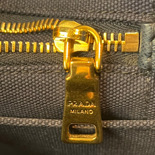 PRADA Canapa Navy Blue Medium Tote