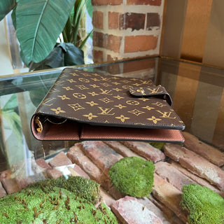 LOUIS VUITTON Brown Monogram Canvas Large Ring Agenda Cover