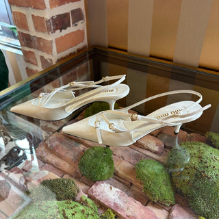 MIU MIU Patent Leather Slingbacks with Buckles SZ 39.5