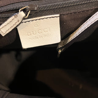 GUCCI Abbey D-Ring Beige White GG Canvas Shoulder Bag