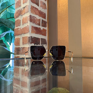 GUCCI GG0436S Gold Tone Metal Square Sunnies