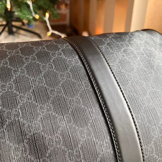 GUCCI Appia Large GG Supreme Monogram Calfskin Web Soft Duffle Bag