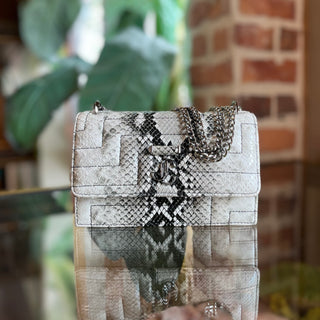 JIMMY CHOO Avenue Mini Snake Embossed Shoulder Bag