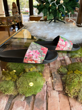 GUCCI Blooms Rubber Slides SZ 40