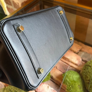 HERMES Birkin 25 Noir Swift Top Handle