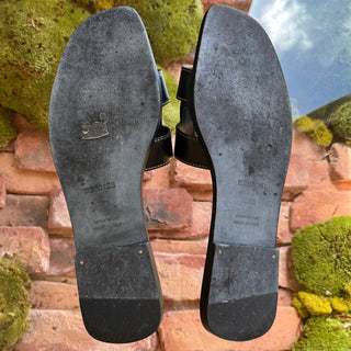 HERMES Black Calfskin Leather Sandals SZ 38.5 (8.5 US)