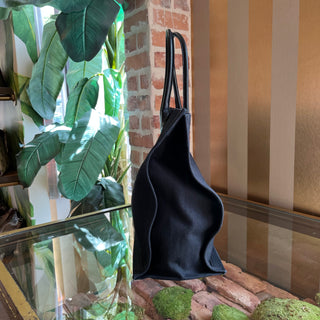 SAINT LAURENT Rive Gauche Black Canvas Tote