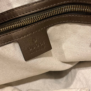 GUCCI Heart-Bit Brown Metallic Guccissima Leather Tote
