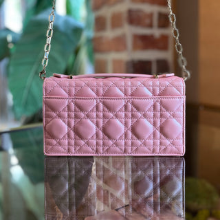DIOR My Dior Mini Pearlescent Pink Cannage Lambskin Crossbody Bag
